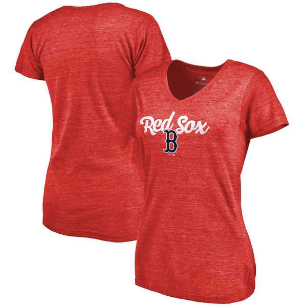 Women's Boston Red Sox Freehand V Neck Slim Fit Tri Blend T-Shirt Red FengYun,We sell and wholesale Women's Boston Red Sox Freehand V Neck Slim Fit Tri Blend T-Shirt Red FengYun on line form chian!